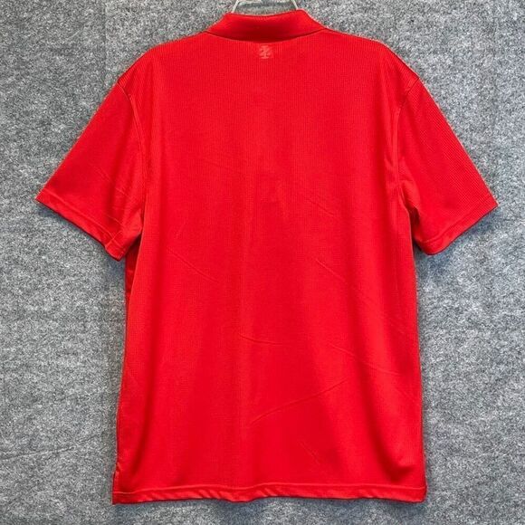 IZOD Golf Shirt Men's Large Red Textured Short Sleeve Three Button Performance - Picture 10 of 14